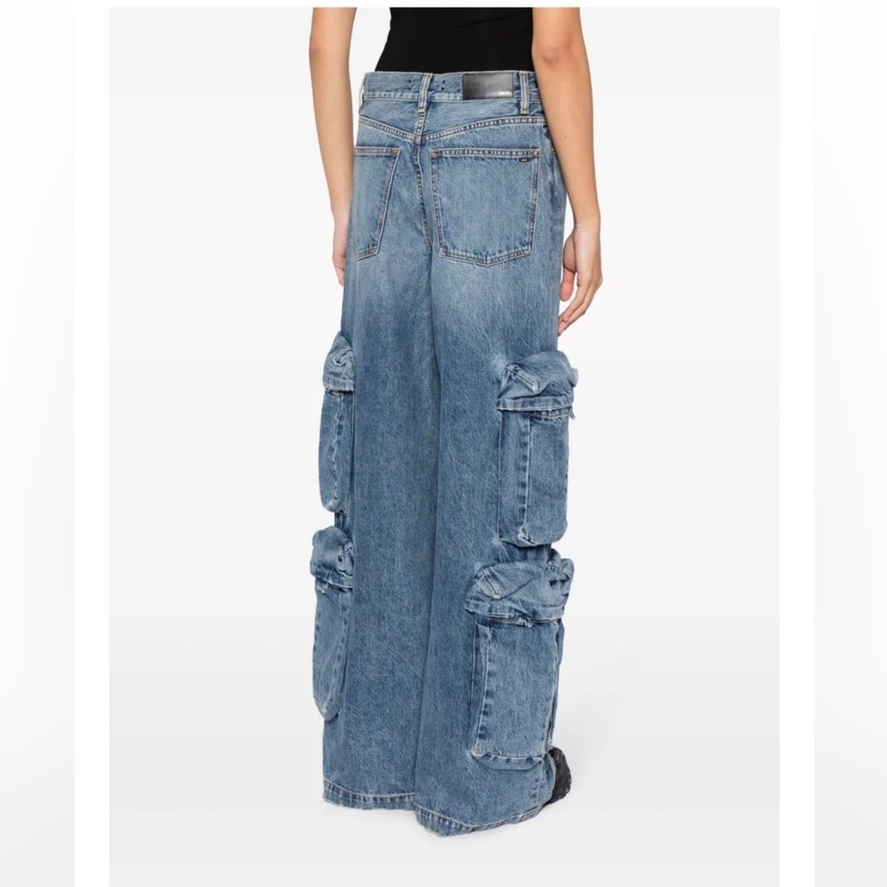 AMIRI Baggy Mid- Rise Wide Leg Cargo Jeans - Size Small - Picture 3 of 11